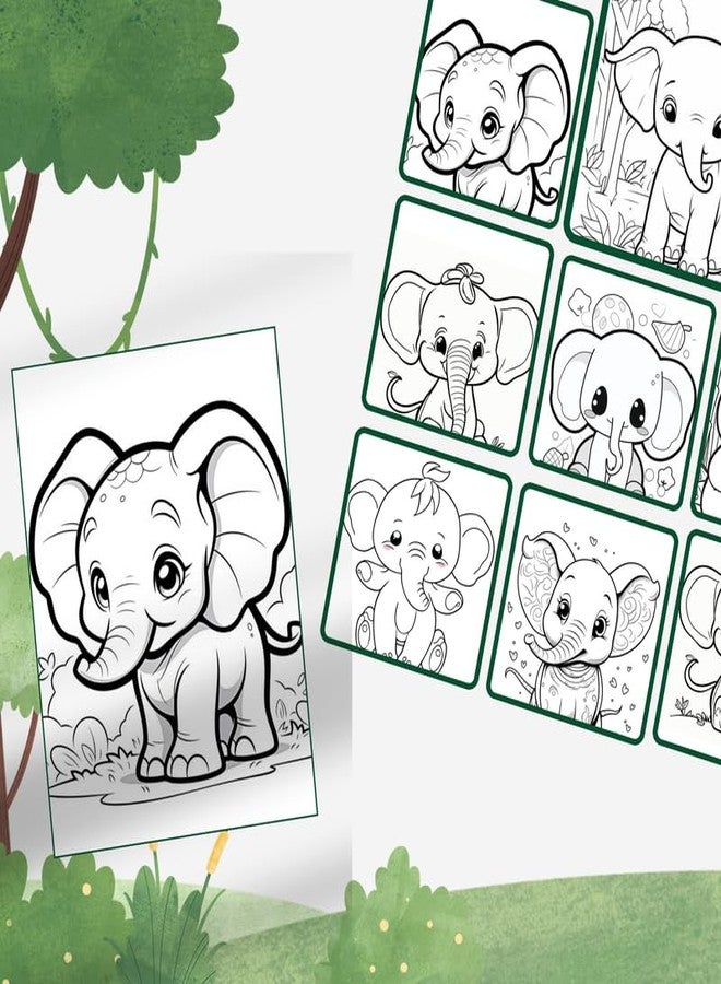 Sakuya Animals Coloring Book for Kids | Animal Coloring Page for Toddlers | Fun Activity for Boys and Girls |Baby Shower Activities-Elephant - Image 4